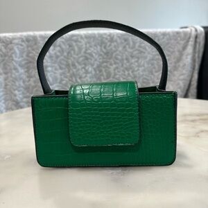 Green Crocodile-Embossed Women's Mini Bag